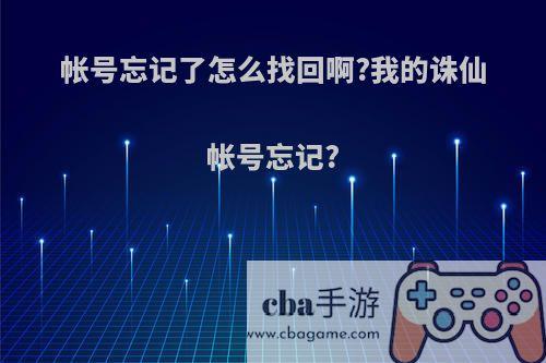 帐号忘记了怎么找回啊?我的诛仙帐号忘记?