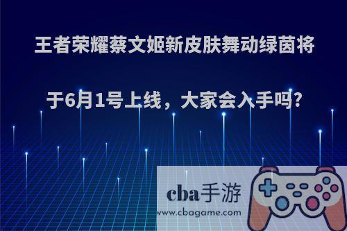 王者荣耀蔡文姬新皮肤舞动绿茵将于6月1号上线，大家会入手吗?