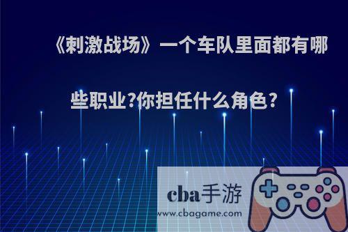 《刺激战场》一个车队里面都有哪些职业?你担任什么角色?