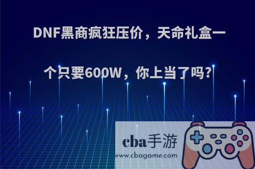 DNF黑商疯狂压价，天命礼盒一个只要600W，你上当了吗?