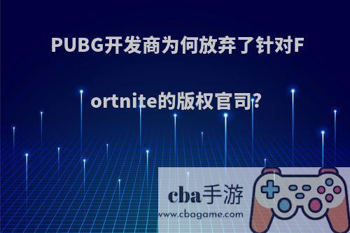 PUBG开发商为何放弃了针对Fortnite的版权官司?