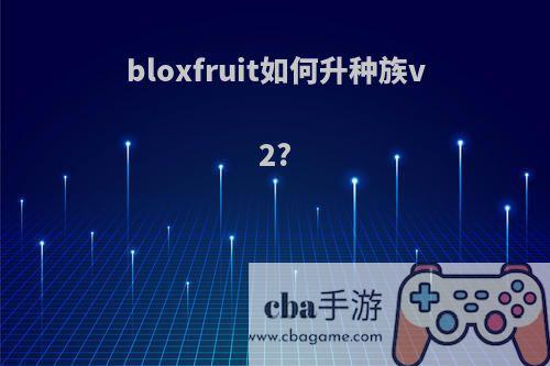 bloxfruit如何升种族v2?