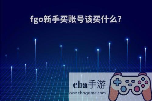 fgo新手买账号该买什么?