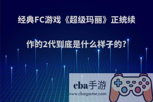 经典FC游戏《超级玛丽》正统续作的2代到底是什么样子的?