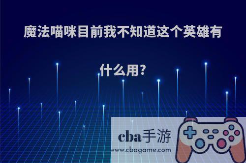 魔法喵咪目前我不知道这个英雄有什么用?