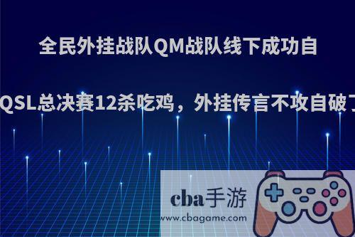 全民外挂战队QM战队线下成功自证，QSL总决赛12杀吃鸡，外挂传言不攻自破了吗?