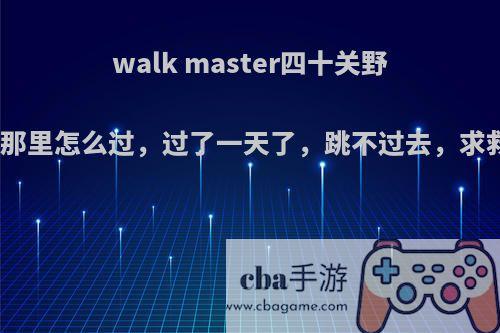 walk master四十关野猪那里怎么过，过了一天了，跳不过去，求救?