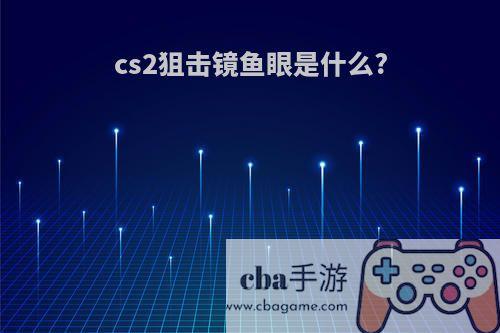 cs2狙击镜鱼眼是什么?