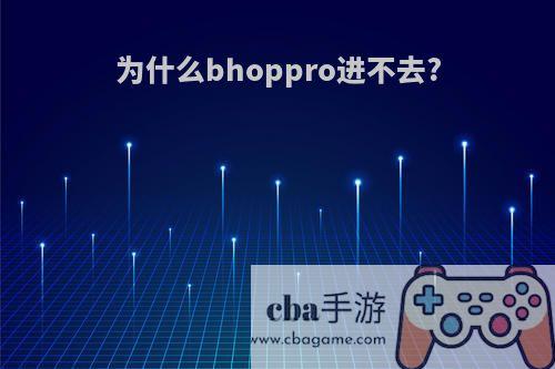 为什么bhoppro进不去?