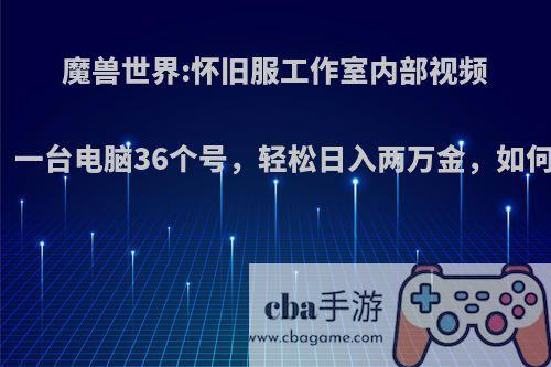 魔兽世界:怀旧服工作室内部视频曝光，一台电脑36个号，轻松日入两万金，如何评价?