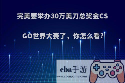 完美要举办30万美刀总奖金CSGO世界大赛了，你怎么看?