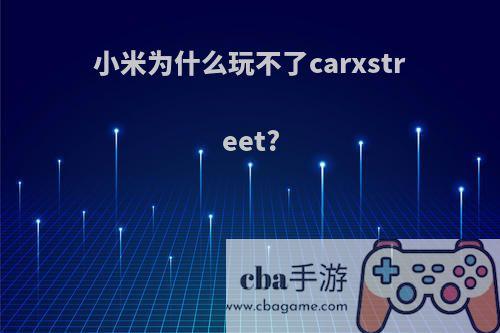小米为什么玩不了carxstreet?