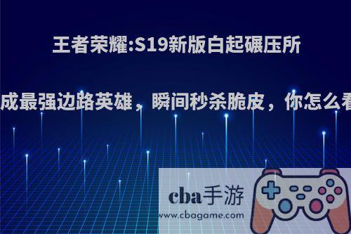 王者荣耀:S19新版白起碾压所有成最强边路英雄，瞬间秒杀脆皮，你怎么看?
