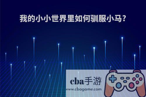 我的小小世界里如何驯服小马?