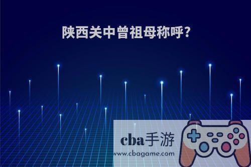 陕西关中曾祖母称呼?