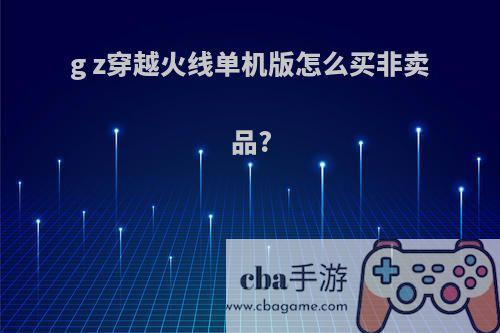 g z穿越火线单机版怎么买非卖品?