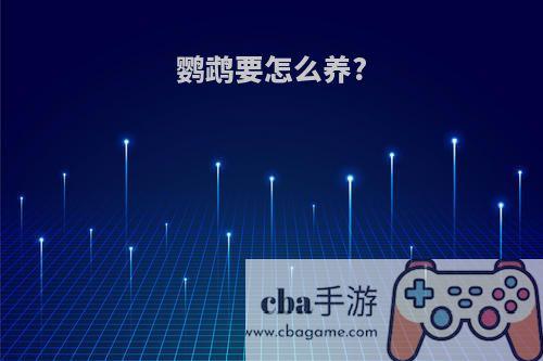 鹦鹉要怎么养?