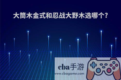 大筒木金式和忍战大野木选哪个?