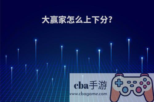 大赢家怎么上下分?